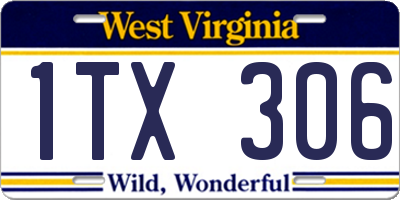 WV license plate 1TX306