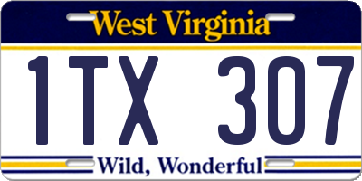 WV license plate 1TX307