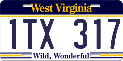 WV license plate 1TX317