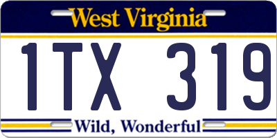 WV license plate 1TX319