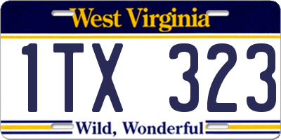 WV license plate 1TX323