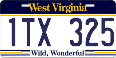 WV license plate 1TX325