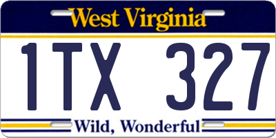 WV license plate 1TX327