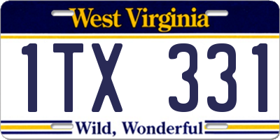 WV license plate 1TX331