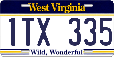 WV license plate 1TX335