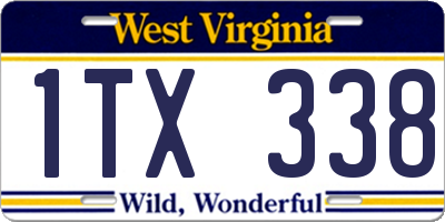 WV license plate 1TX338