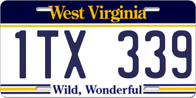 WV license plate 1TX339