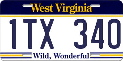 WV license plate 1TX340