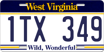 WV license plate 1TX349