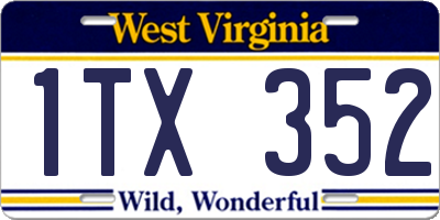 WV license plate 1TX352