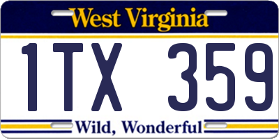 WV license plate 1TX359