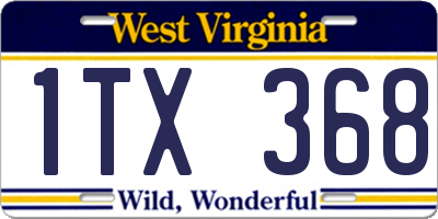 WV license plate 1TX368