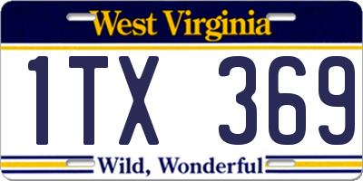 WV license plate 1TX369