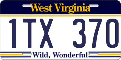 WV license plate 1TX370