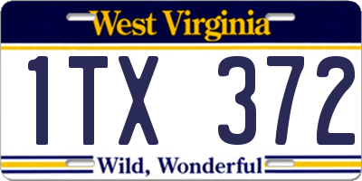 WV license plate 1TX372