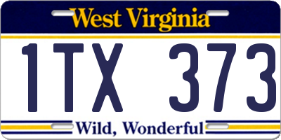 WV license plate 1TX373