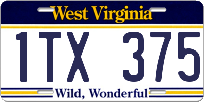 WV license plate 1TX375