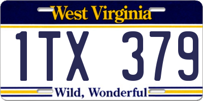WV license plate 1TX379