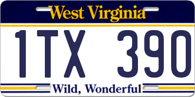 WV license plate 1TX390