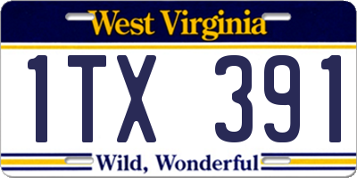 WV license plate 1TX391