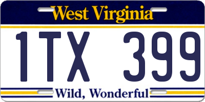 WV license plate 1TX399