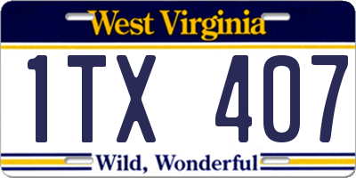 WV license plate 1TX407