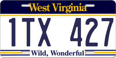 WV license plate 1TX427