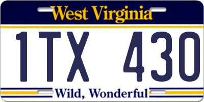 WV license plate 1TX430