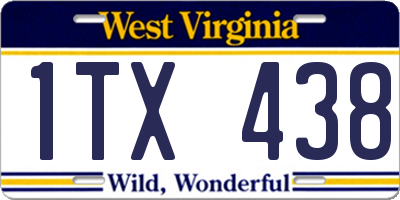WV license plate 1TX438