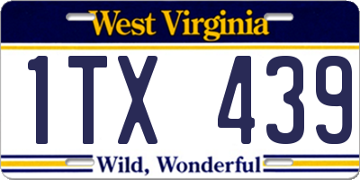 WV license plate 1TX439