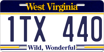 WV license plate 1TX440