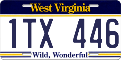 WV license plate 1TX446
