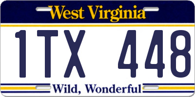 WV license plate 1TX448