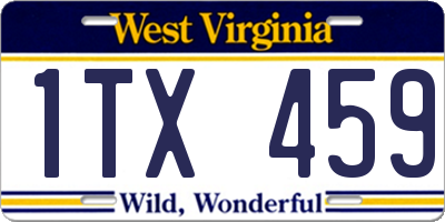 WV license plate 1TX459