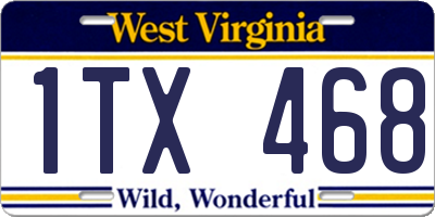 WV license plate 1TX468