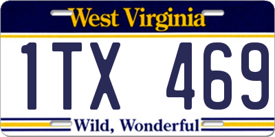 WV license plate 1TX469