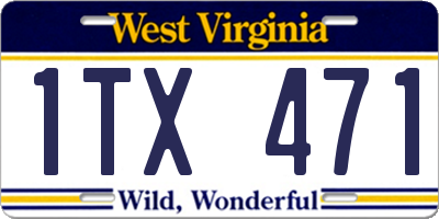 WV license plate 1TX471