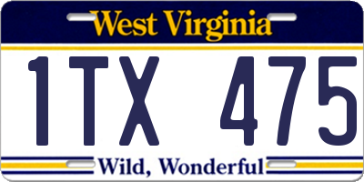 WV license plate 1TX475