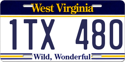 WV license plate 1TX480