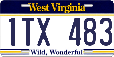 WV license plate 1TX483