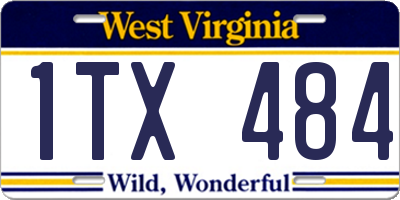 WV license plate 1TX484