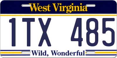 WV license plate 1TX485