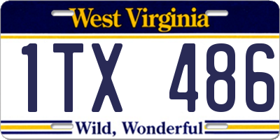 WV license plate 1TX486
