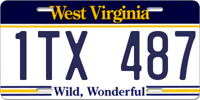 WV license plate 1TX487