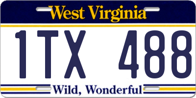 WV license plate 1TX488