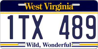 WV license plate 1TX489