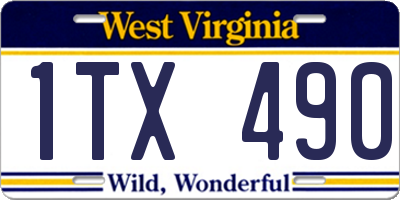 WV license plate 1TX490