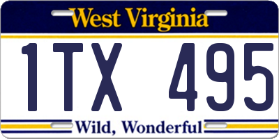 WV license plate 1TX495