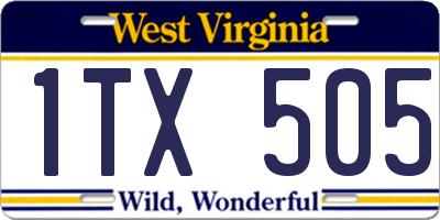 WV license plate 1TX505