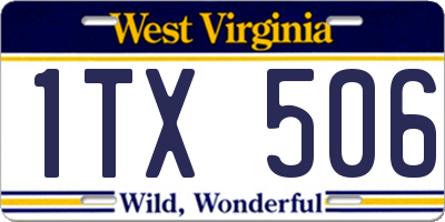 WV license plate 1TX506